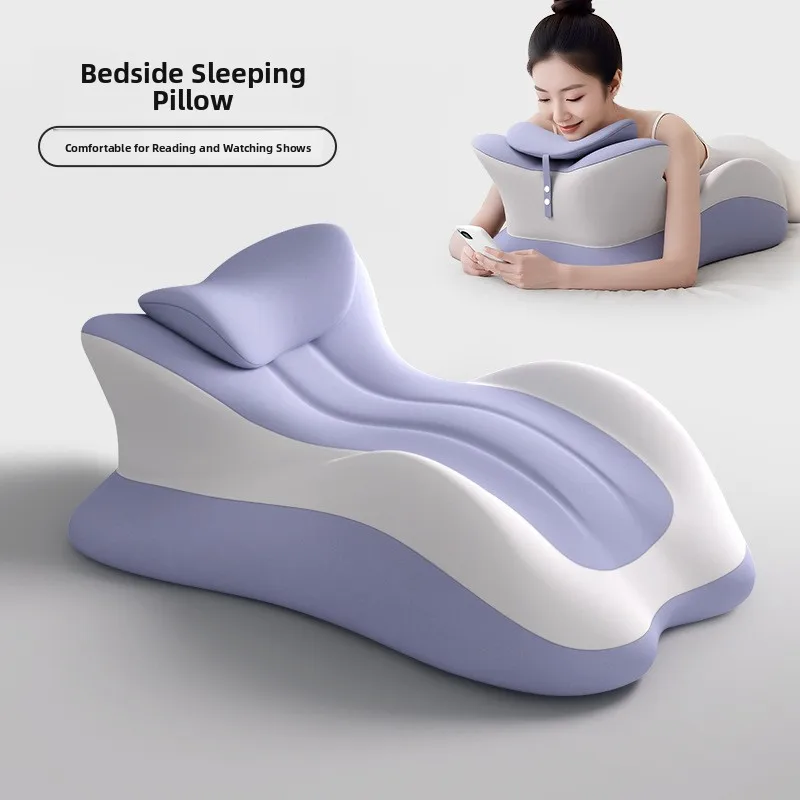 

Bedtime Face down Pillow Multi-Functional Sofa Reading Phone Playing Pillow Pad Backrest Cushion Simple Style Memory Foam