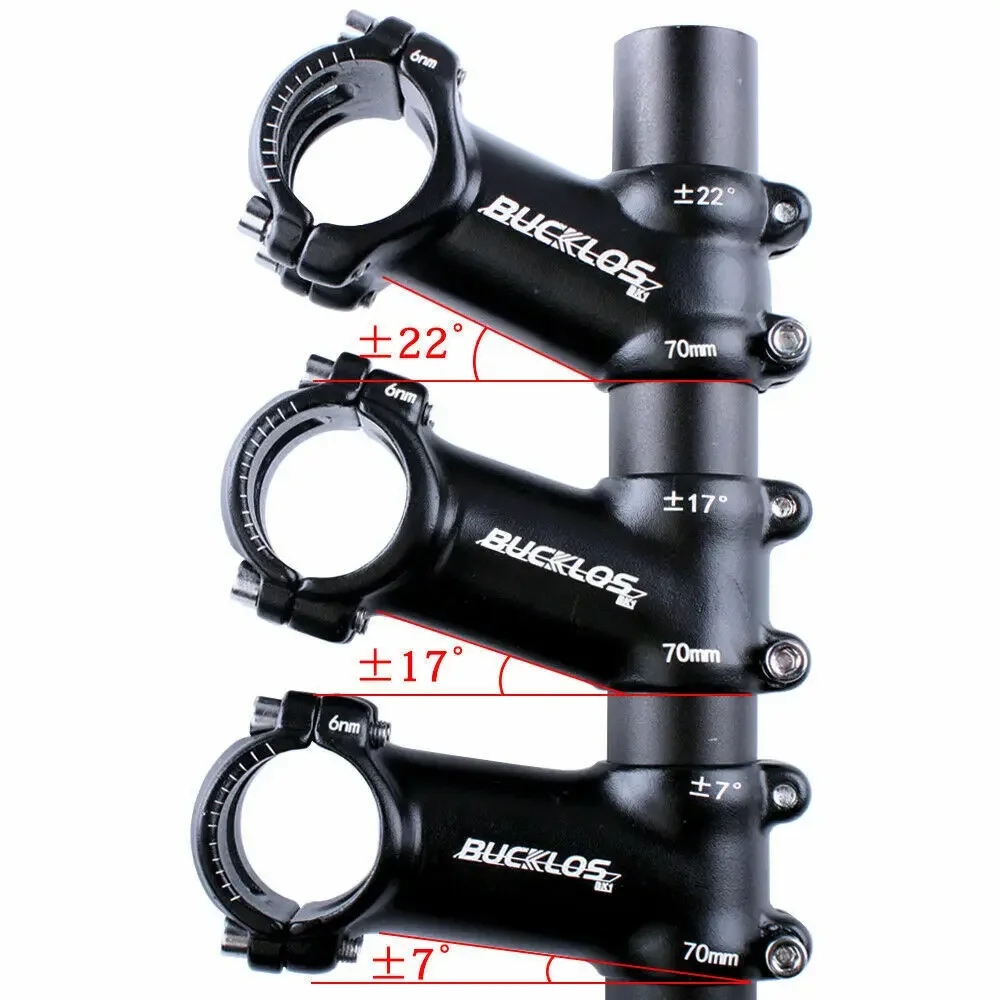 BUCKLOS 31.8MM MTB Power 7/17/22 Degree Bicycle Handlebar Stem 60/70/80/90/100mm Mountain Bike Stem Ultralight Bike Table