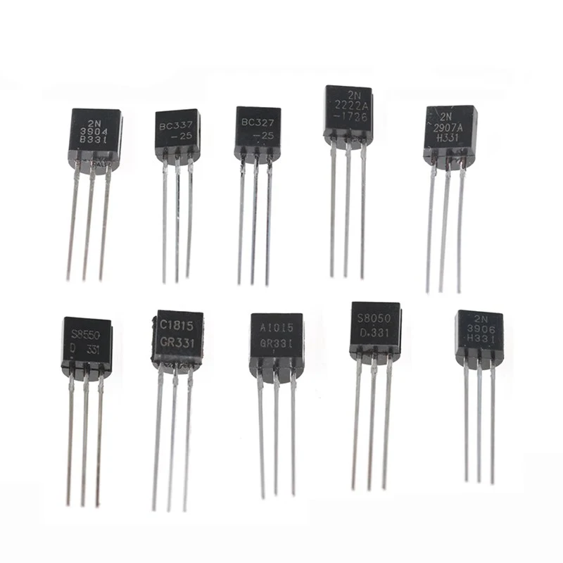 100PCS/LOT 2N2222 2N2222A 2N2907 2N3904 2N3906 2SC1815 2SA1015 BC337-25 BC327-25 S8050 S8550 YXSHENG TO-92 Transistor
