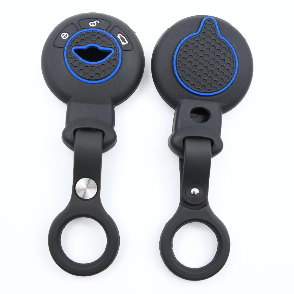 Soft Silicone Key Fob Case For BMW Mini Cooper Clubman Countryman Paceman Roadster R56 R57 CAS3 with finger holder