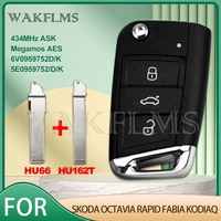 For MQB Remote Key Fob 2016 2017 2018 2019 2020 2021  Skoda Octavia RAPID FABIA KODIAQ 433MHz AES ID88 Chip