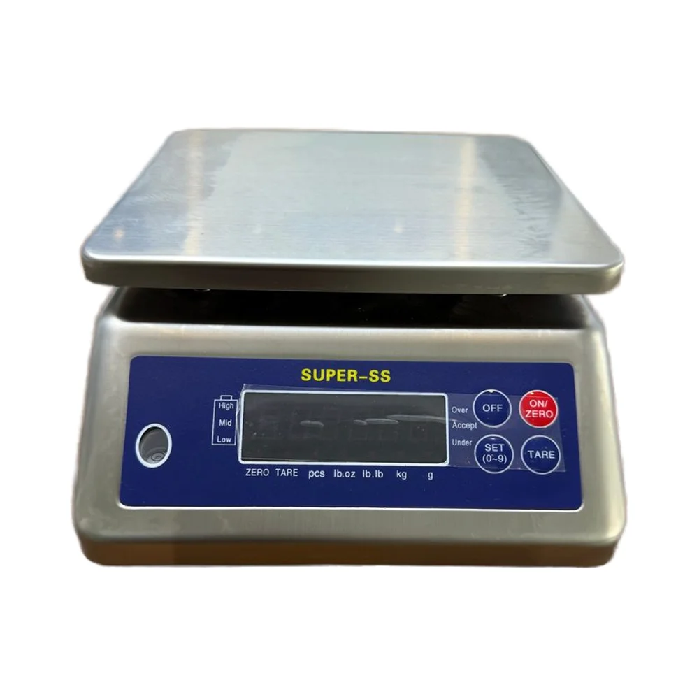 JUNJIE SUPER-SS High Accuracy IP68 Waterproof Stainless Steel Bench Scale 0.1g Precision Moisture Corrosion Resistant Seafood