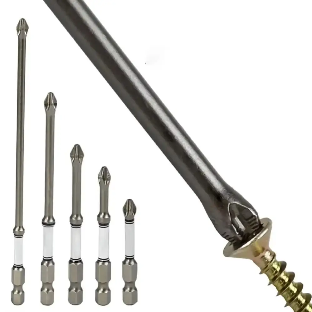 Portable Non-slip Impact Phillips Screwdriver Bit Impact Resistant Hex Shank Driver Bit 50-150mm Wear-resistant Phillips Bit