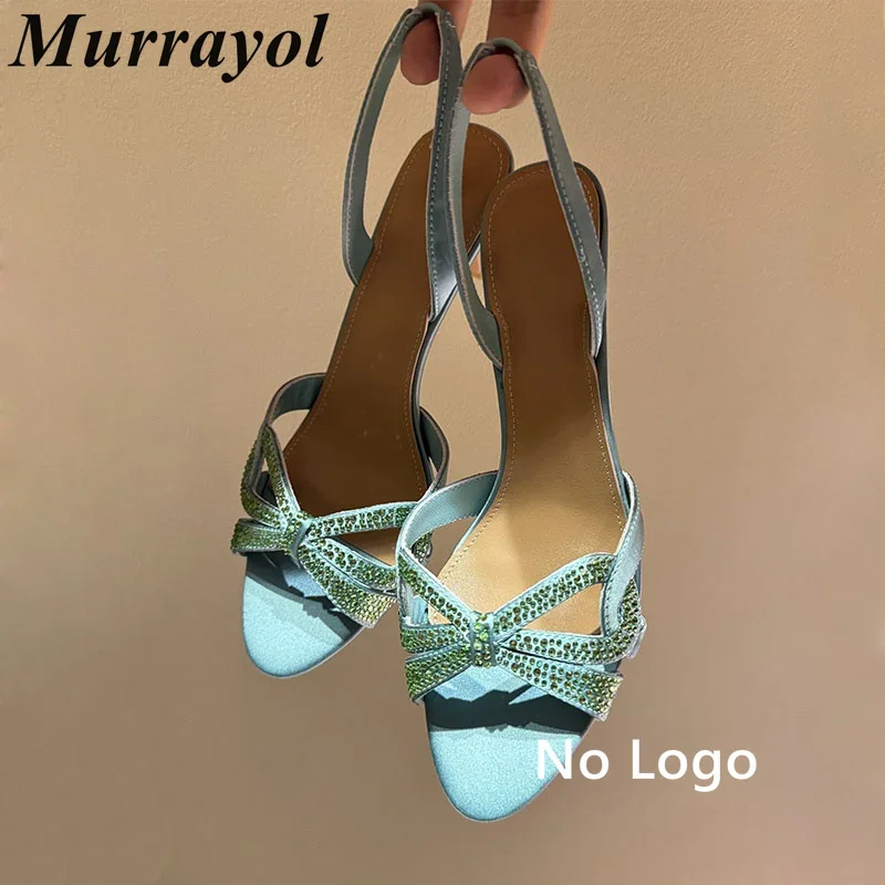 Thin High Heels Women Bling Rhinestone Decor Narrow Band Back Strap Sandalias Mujer Ladies Sandals Summer Party Dress Shoes