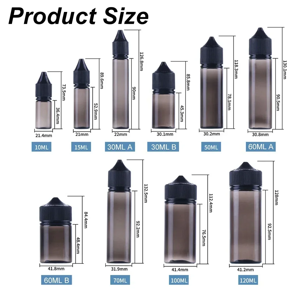 10 قطع من زجاجات قطارة الغوريلا الحيوانات الأليفة السمين، عصير سائل، حاوية زيت فارغة مع غطاء CRC، مستلزمات المختبرات #3