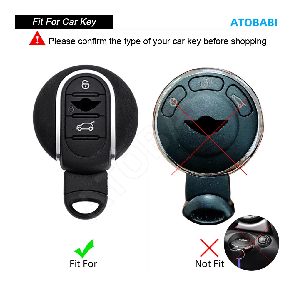Leather Car Key Cover For BMW Mini Cooper S 2019 JCW Hatch Countryman Clubman Hardtop Smart Remote Fob Shell Cases Protector Bag - view 2