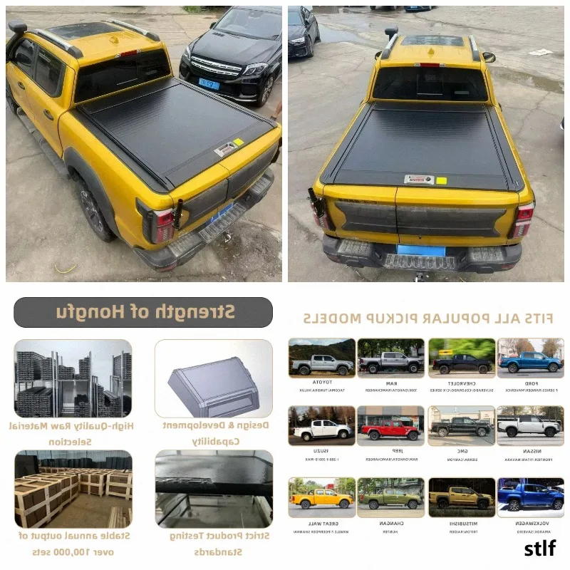 Aluminum Pickup Truck Bed Cover Hard Cover UTE Roll-up Retractable Tonneau Cover 5.5 6.5 8ft for Foton Tunland V9 Shark 6