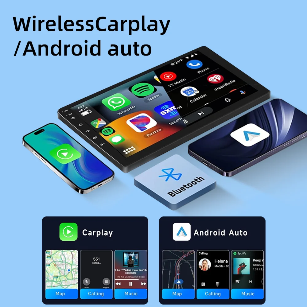 Linux System Universal 9' / 10' Car Player, With CarPlay & Auto Navigation DSP WiFi BT YouTube Wireless Multimedia Video Player