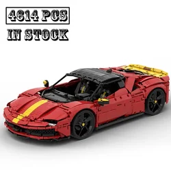 New Technical MOC-157037 SF90 Stradale Assetto Fiorano MOD Super Sports Car Model Buiding Creators Block Brick Toy Birthday Gift