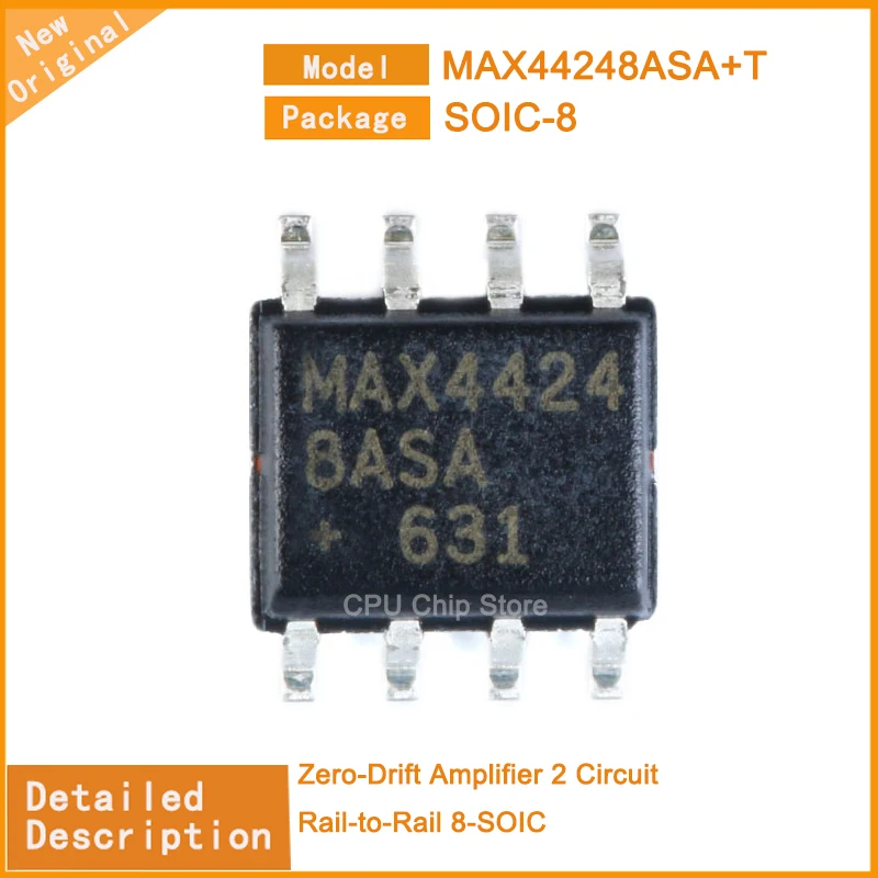 10Pcs/Lot  New Original  MAX44248ASA+T MAX44248  Zero-Drift Amplifier 2 Circuit Rail-to-Rail 8-SOIC