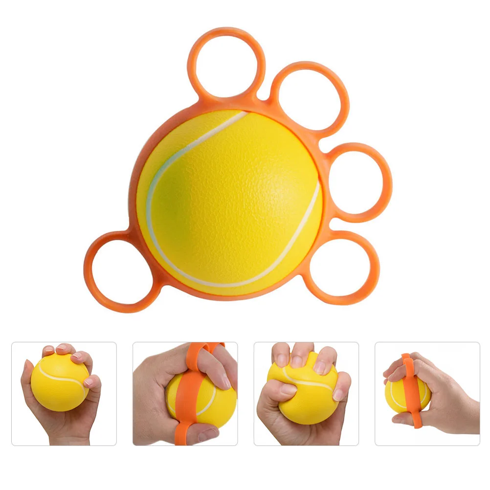 Five Finger Grip Ball Squeeze Exerciser Hand Stretcher Massage Elastic Pu Resistance Fitness