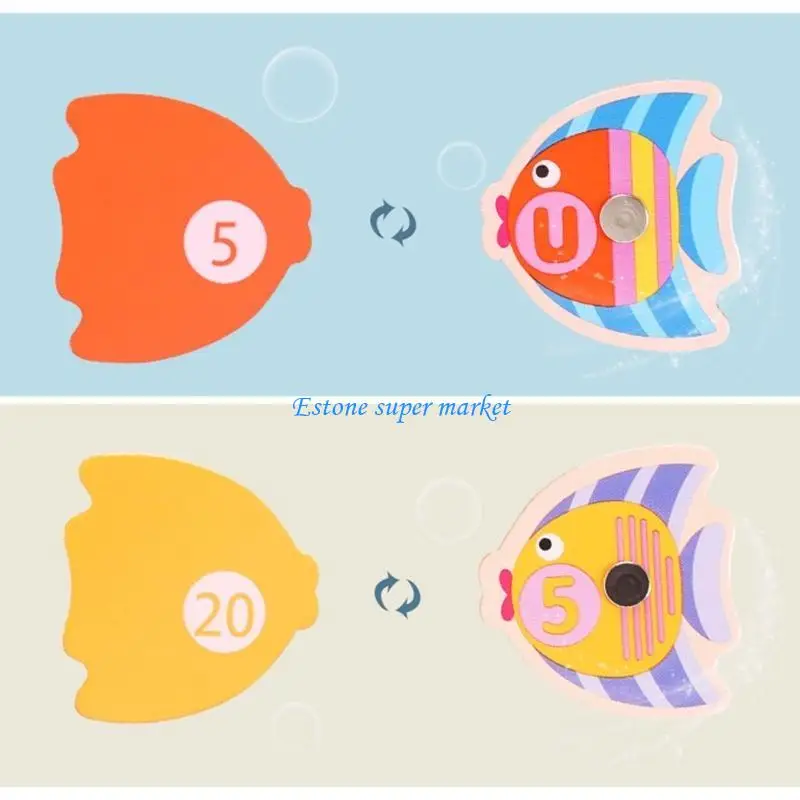 Jeu pêche en bois 090B, jouet assorti, Puzzle pour nourrissons enfants, éducation précoce, fourniture fête, œil-main