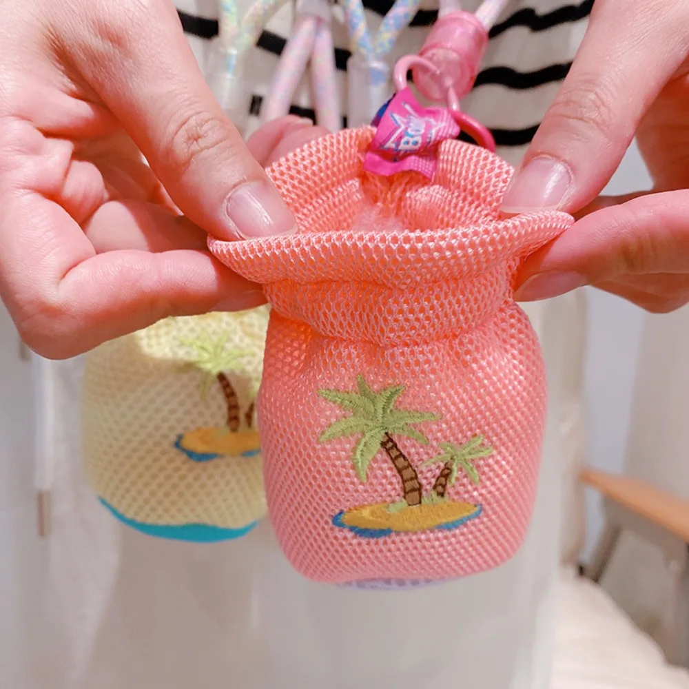 메쉬 파우치 크로스바디 헤드폰 가방 도파민 끈 포함 립스틱 가방 다기능 넥 스트랩 소형 동전 지갑