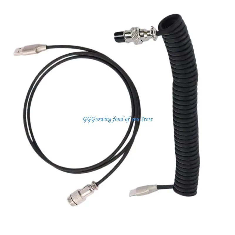 

H9EB Механические клавиатуры кабель кабель кабель USB Type C Aviators Connectors USB -пружинный кабель