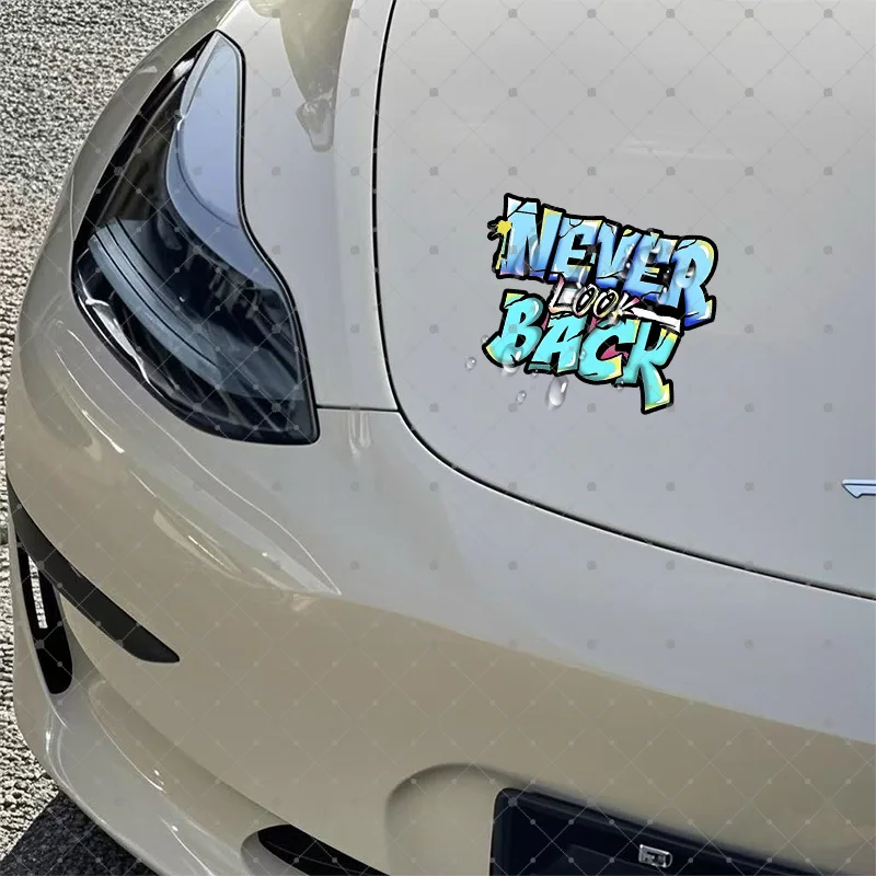 

Cool "Never Look Back" Motivational Sticker, Perfect for Decorating Car Windows, Skateboards, Notebook Covers & Mugs