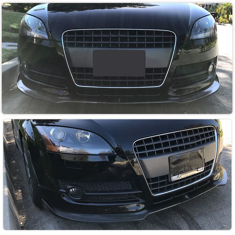 Full Carbon Fiber Car Front Bumper Lip Spoiler for Audi TT 8J MK2 Standard 2008 2009 Racing Front Lip Chin Apron Guard Body Kit