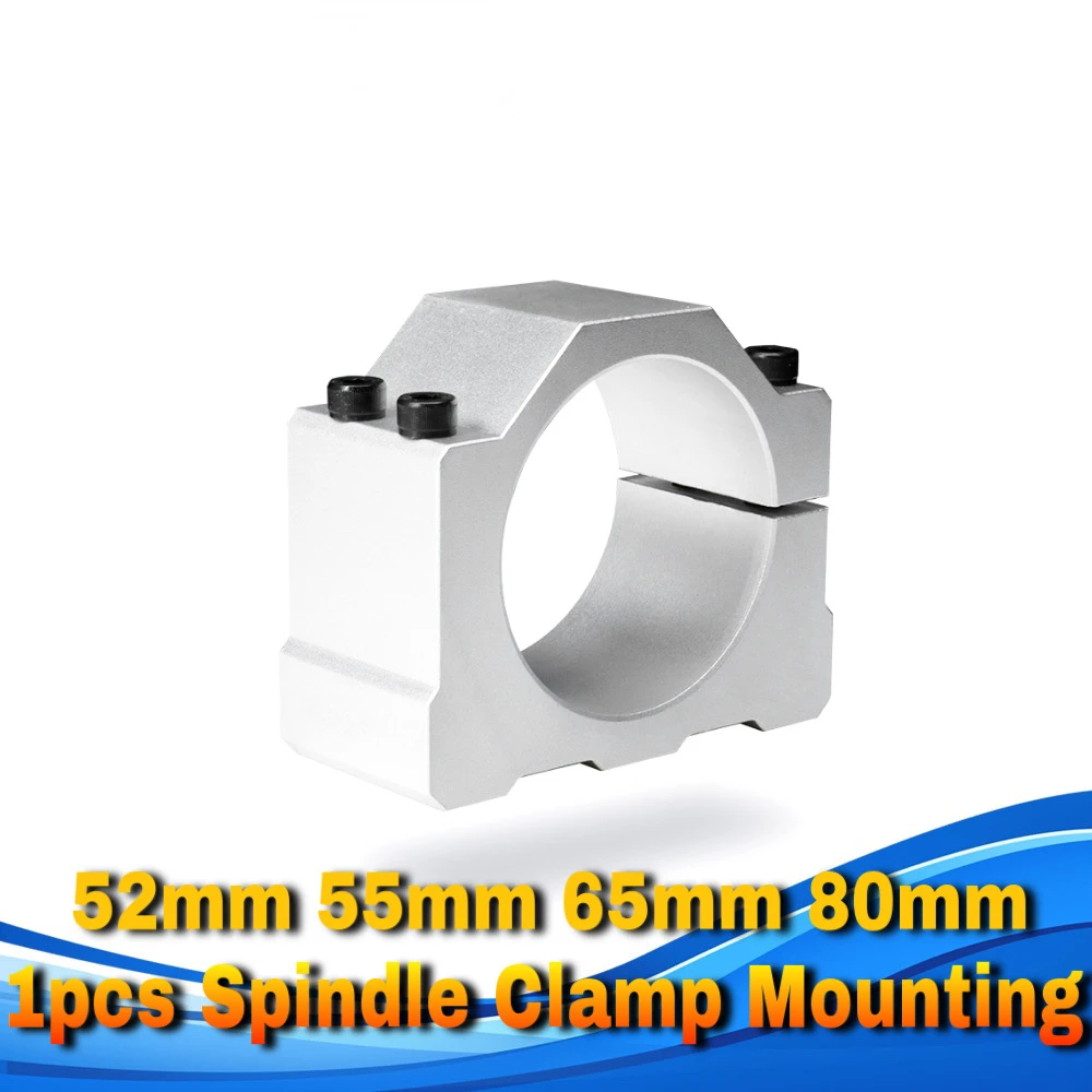 52mm 55mm 65mm 80mm Spindle Clamp Mounting Bracket With 4 Screws For 400W 500W 1.5KW 2.2KW Spindle CNC Milling Motor Machine