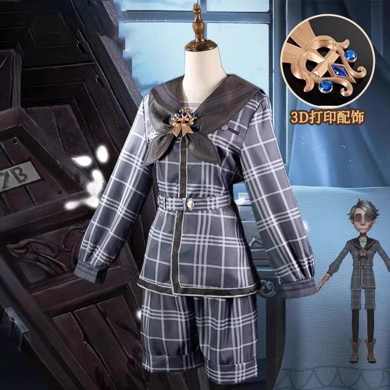 

Game Identity V Aesop Carl Cosplay Survivor Embalmer Cosplay Costume Man Grid Uniform Outfits Suit Halloween Party Prop