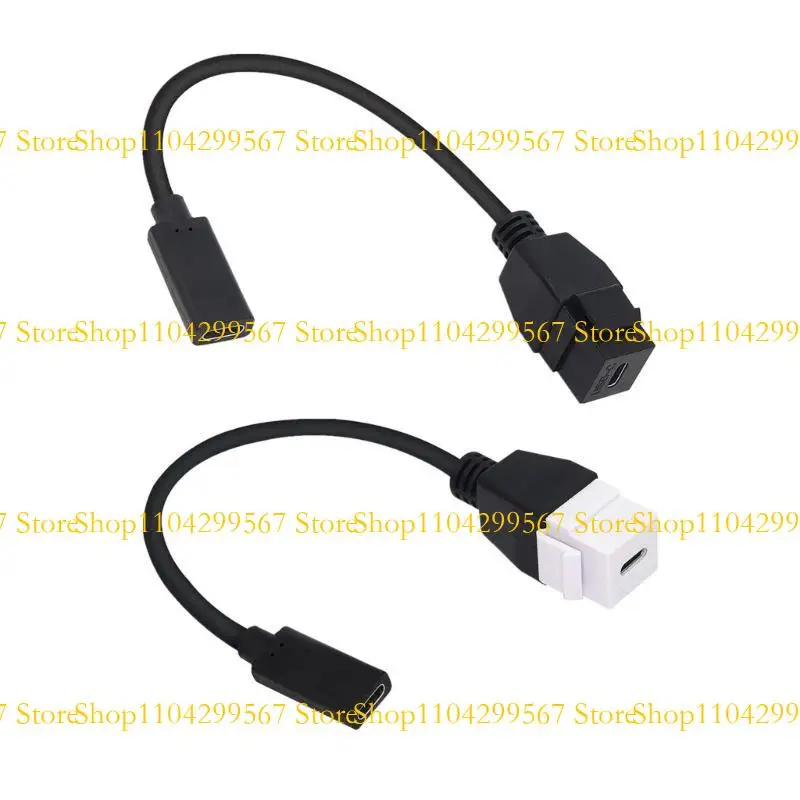 

CS1W 10Gbps USB C Type C Keystone Jacks Adapter Insert Cable Female to Female for Quick Wall Plate Installation 20CM