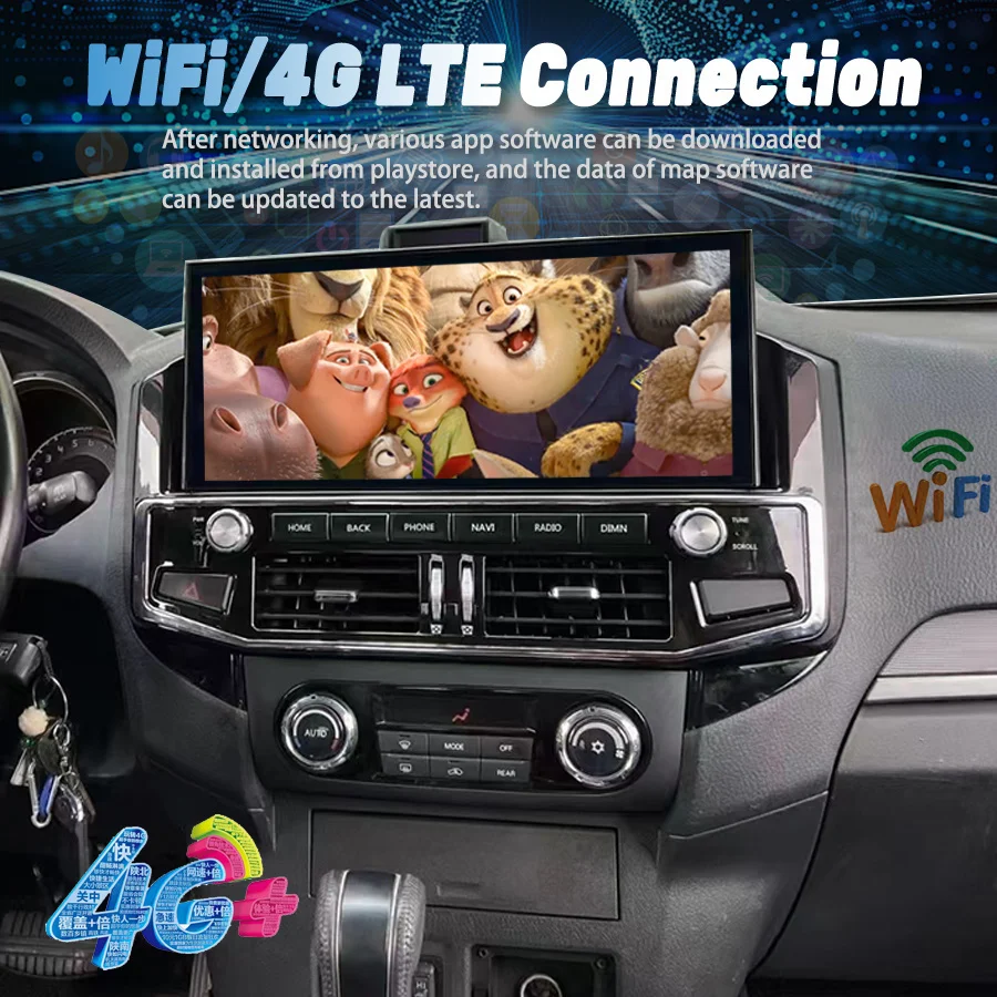 12.3inch Car Multimedia Gps Radio 2din Video Player For Mitsubishi Pajero 4 Android V80 V97 2006-2014 Screen Carplay Bluetooth