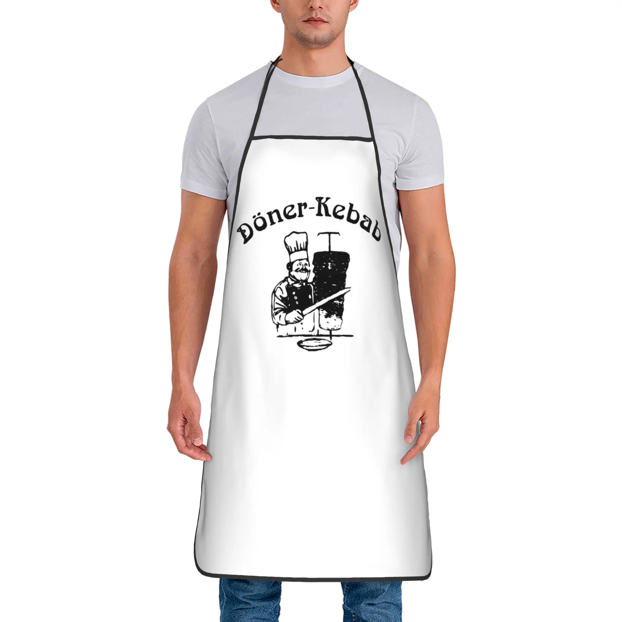 Doner Kebab Aprons Unisex Funny Kitchen Bib Fast Food Polyester Cuisine Cooking Baking Pinafore