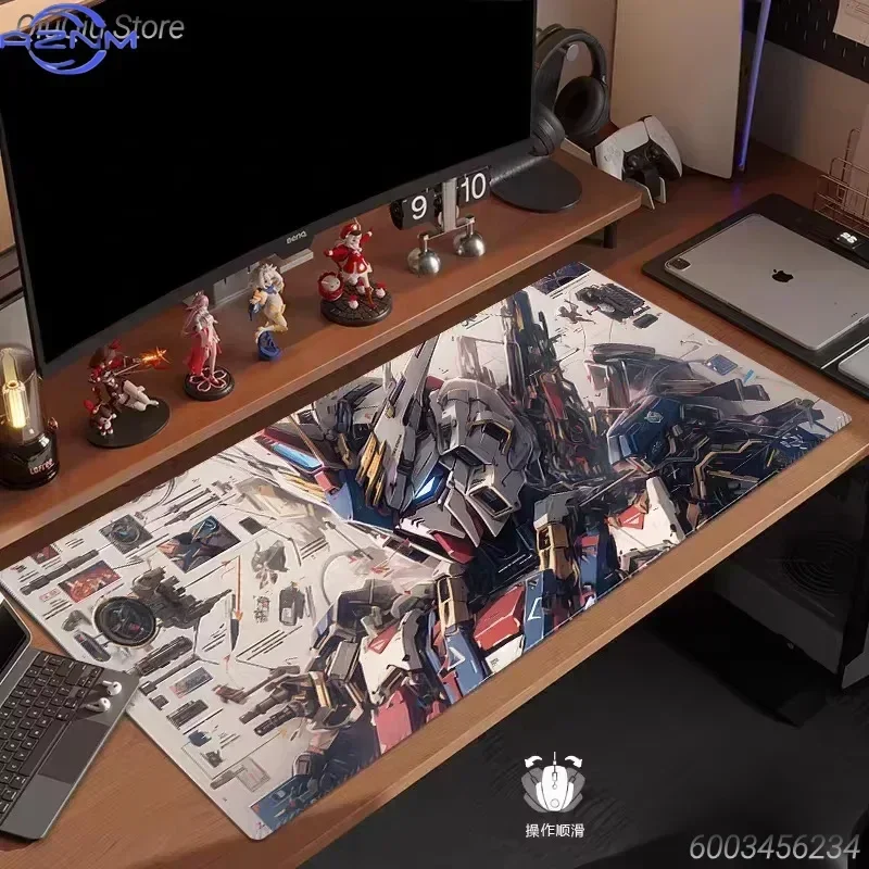 Mecha Blueprint Anime Robot Print Mouse Pad, Rubber Non-Slip Base, Smooth Surface for Gaming and Office Desktop Computer Use