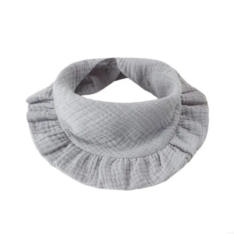 

0-24M Baby Teething Bib Solid Cotton Saliva Towel for Newborns Toddlers P31B