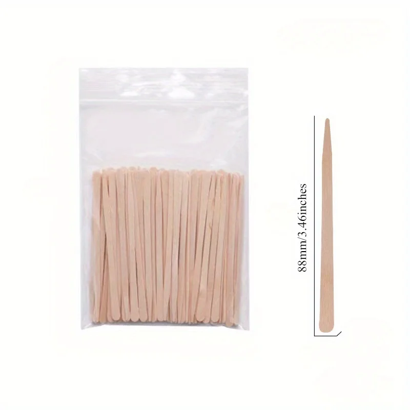 200Pcs Disposable Wooden Stick Face Wax Sticks Depilation Spatula Body Eyebrow Applicator Smooth Tongue Depressor Beauty Tools view 2