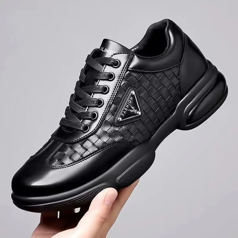 New Men Leather Shoes Platform Breathable Casual Shoes Summer Citywalk Business Social Formal Shoes Sneakers Zapatos Hombre 2026