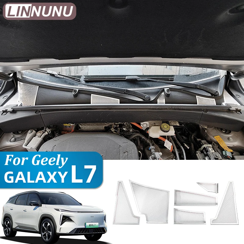 

Linnunu for Geely Galaxy L7 2025 Starship Stainless Trim Car Front Hood Dustproof Insect Protection Cover Trim Auto Accessories
