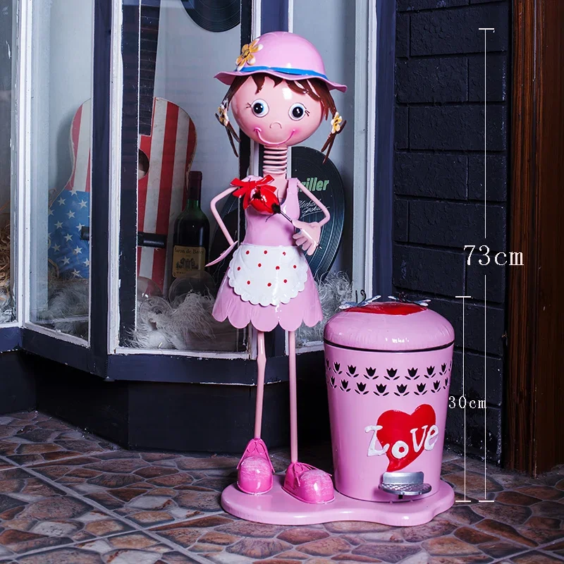 

GY Fashion Dust Bin Home Teenage Creative Living Room Children's Bedroom Cute Cartoon Foot with Lid