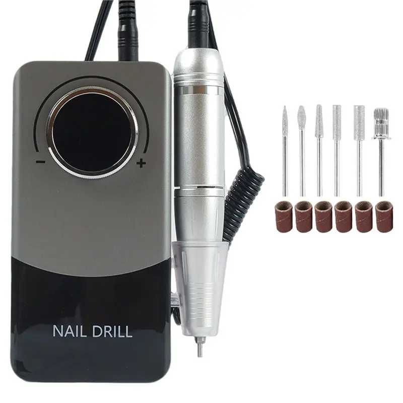 AT19-V9 Nail File Drill Bits Professional Nail Removal Machine With LED Display With 6 Bits And Polishing Bands