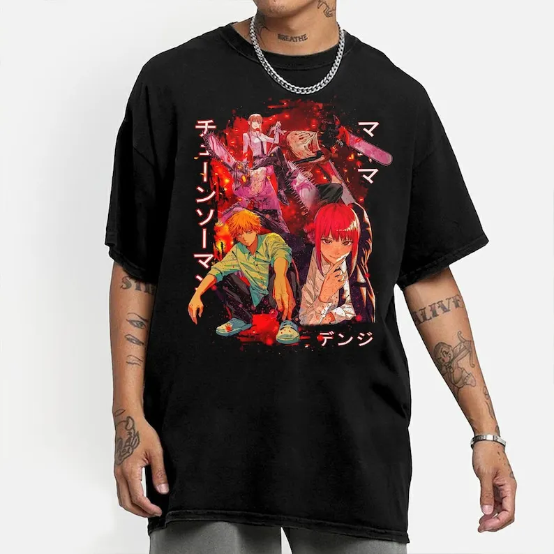 

Chainsaw man Anime Vintage Shirt, chainsaw man asa, Makima shirt