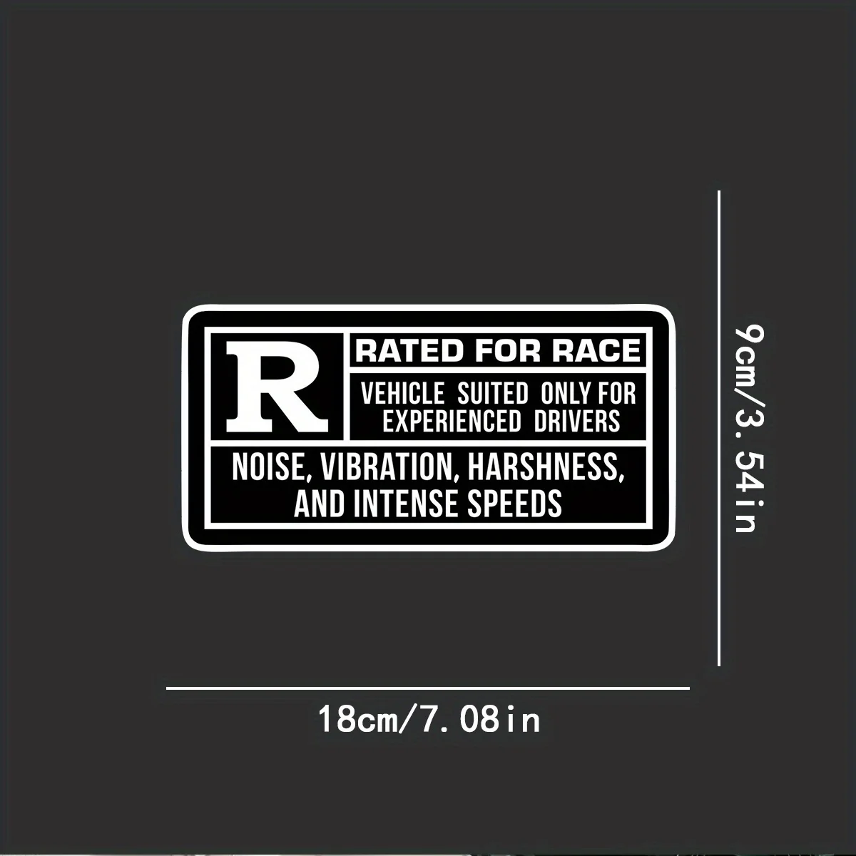 Racing - Themed "R Rated" Sticker, For Phone Case, Water Bottle, Notebook, Cool Decor for Motorsport Lovers