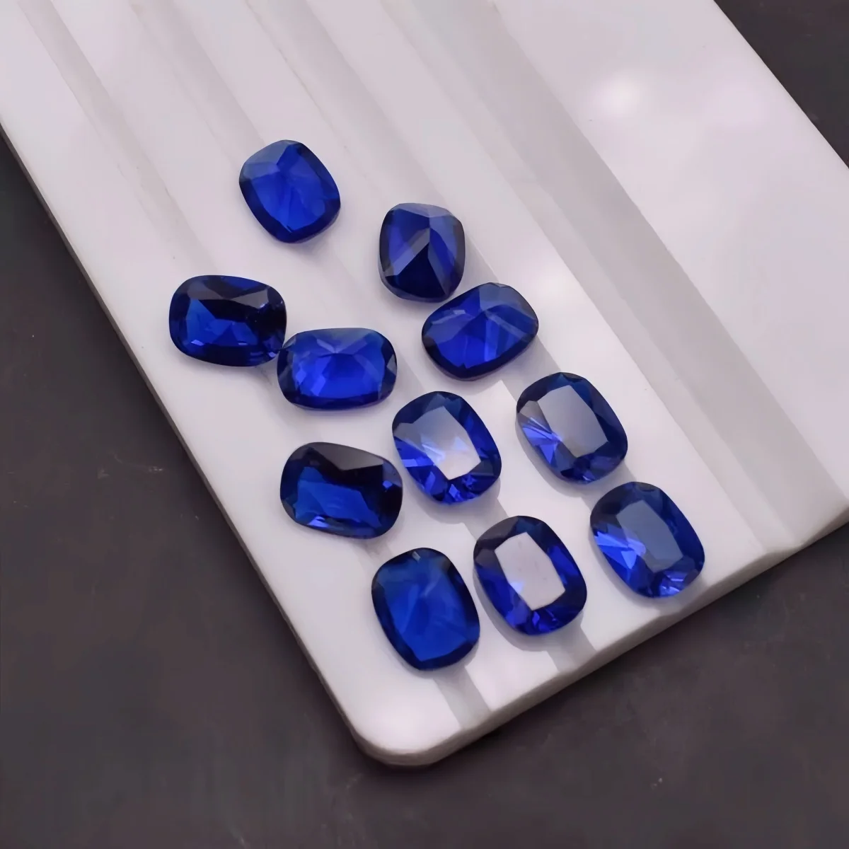 Rectangle Faceted Cushion Cut Blue Spinel Gem Ideal for Wax Casting Multiple Sizes to Choose