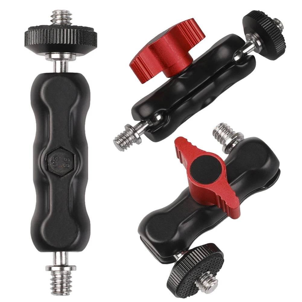 Ball Head Clamp W/ 1/4inch -20 Thread Ball Mount Clamp Rotatable Metal Super Clamp for DSLR Camera Monitor LED Light Mic
