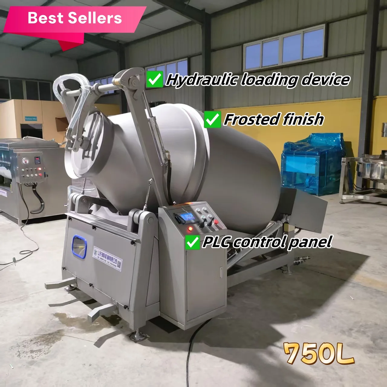 304 rolo de vácuo de aço inoxidável amassar marinheiro processamento de carne copo máquina de marinar bom preço para carne carneiro porco