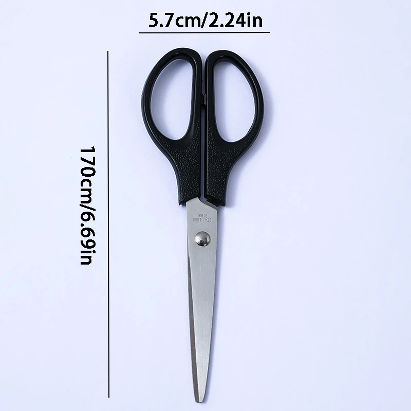 قرطاسية مكتبية سوداء بسيطة، مقص الحياة المنزلية، مقص ورقي مصنوع يدويًا متوسط الحجم، مستلزمات مكتبية