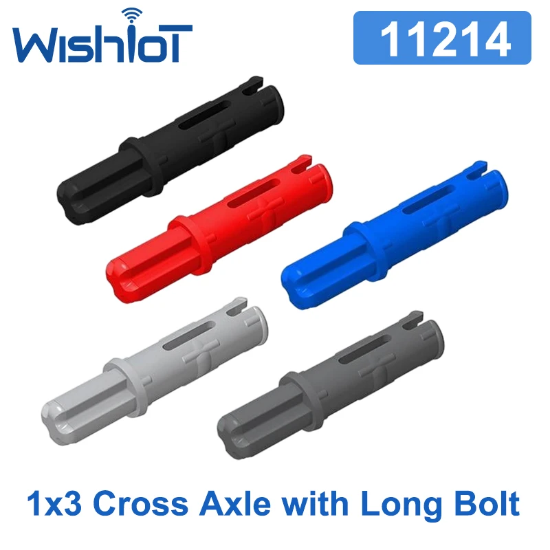 MOC Technische Onderdelen Compatibel met Legoeds 11214 1x3 Kruisas met Lange Bout Bouwstenen Speelgoed Vervang Onderdelen
