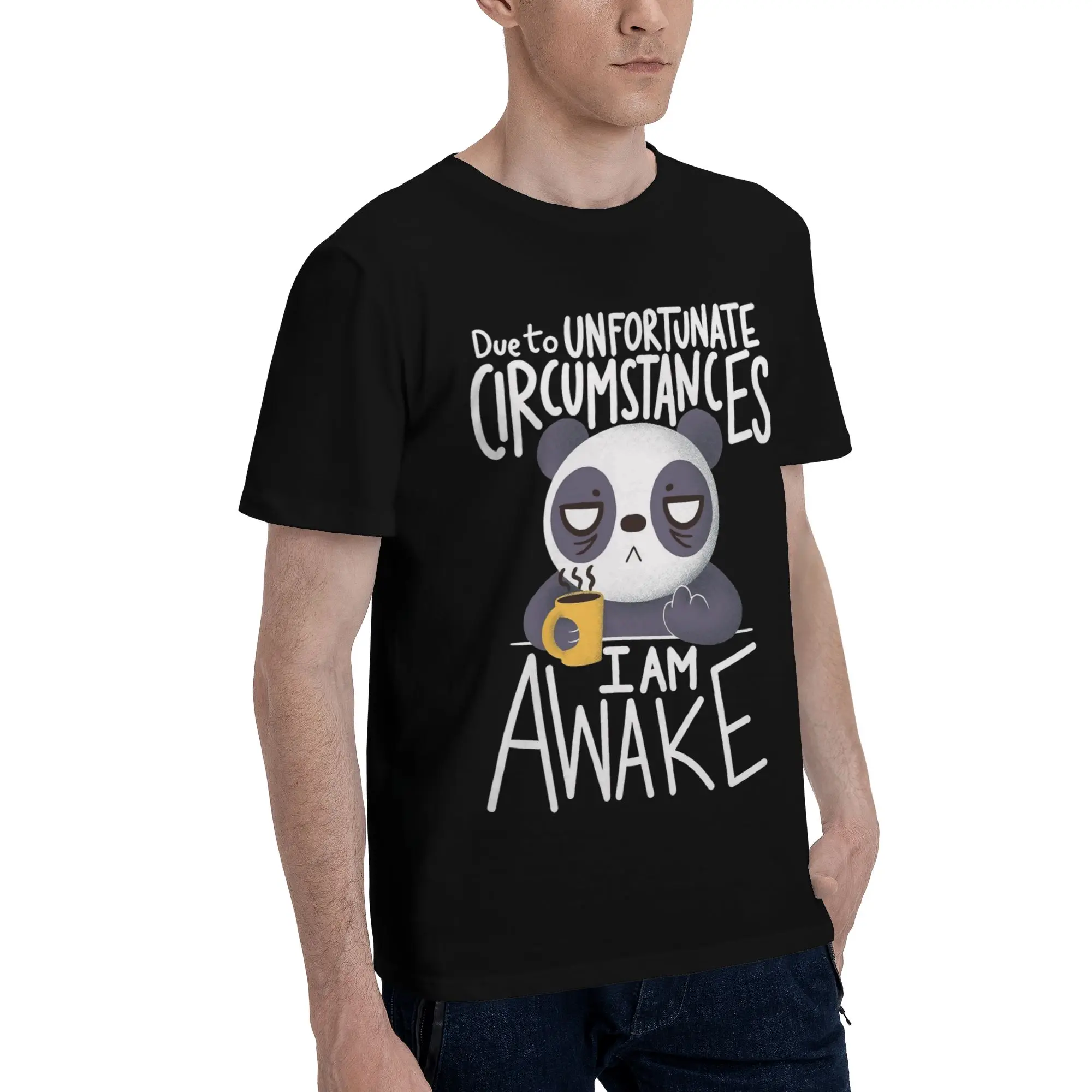 Fashion Just Because I'm Awake Funny Quote  T Shirt For Unisex  Pure Cotton T-shirts Short Sleeve Tops