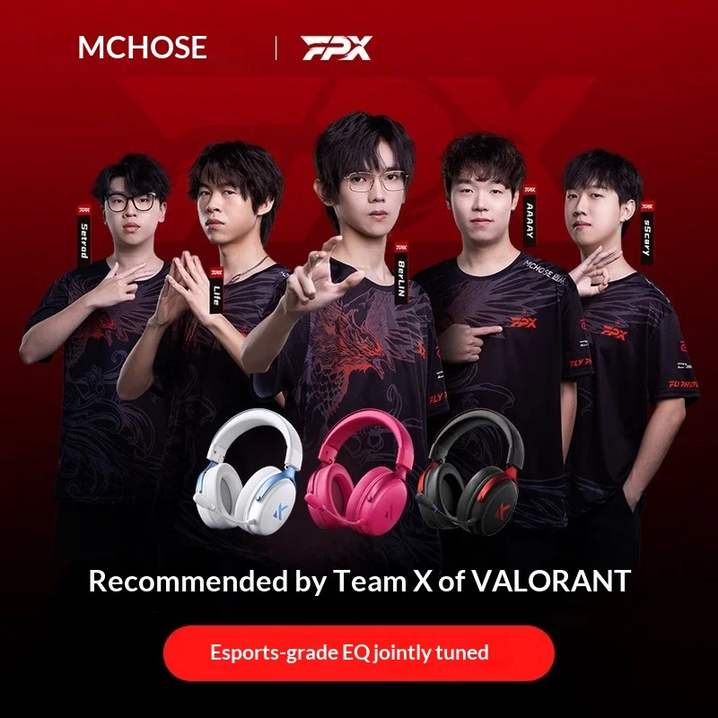 MCHOSE V9 Pro 2 Gaming Headset 4-Mode 53mm Driver Positional Audio for FPS Delta Force PUBG Wireless Bluetooth Wired PC E-Sports
