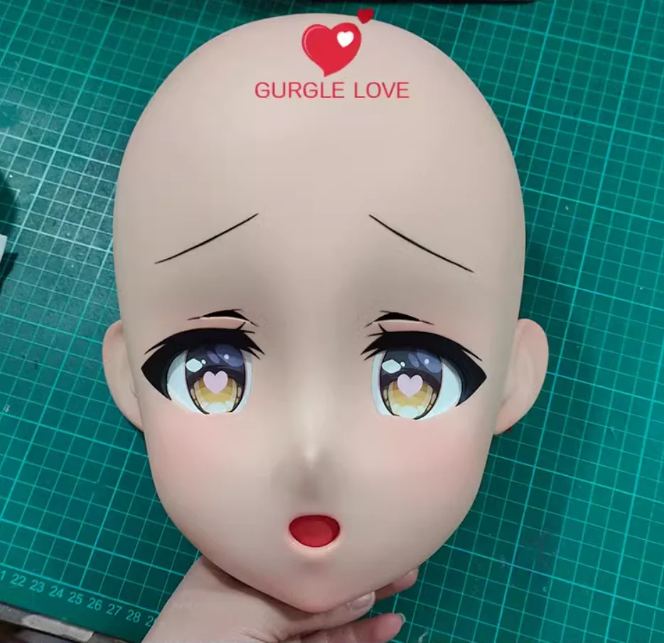 

(GLA04055)Customize Character Resin Half Head Japanese Animego Cosplay Crossdressing Doll Anime Kigurumi Mask With Eyes And Wig