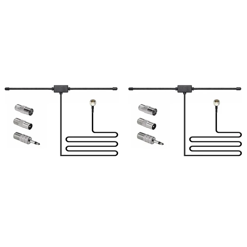 ABJF-2X FM 라디오 안테나 FM F-헤드 양뿔 안테나 (자동차용 FM TV 라디오 방송국 75옴 F 암-TV3.5 모노)