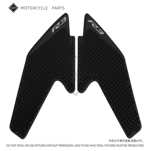 Almohadilla lateral de tracción de tanque de motocicleta, pegatina protectora de rodilla de Gas para YAMAHA YZF-R3 YZF R3 2019 2020 2021 2022 2023 YZFR3