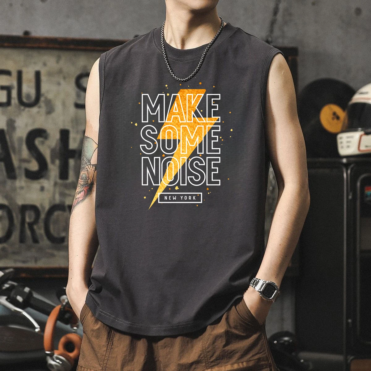 

2025 Men's Casual Tank Tops Summer Cotton Sports Vests High Quality Sleeveless T-shirts Men's Clothing Daily Travel Tops