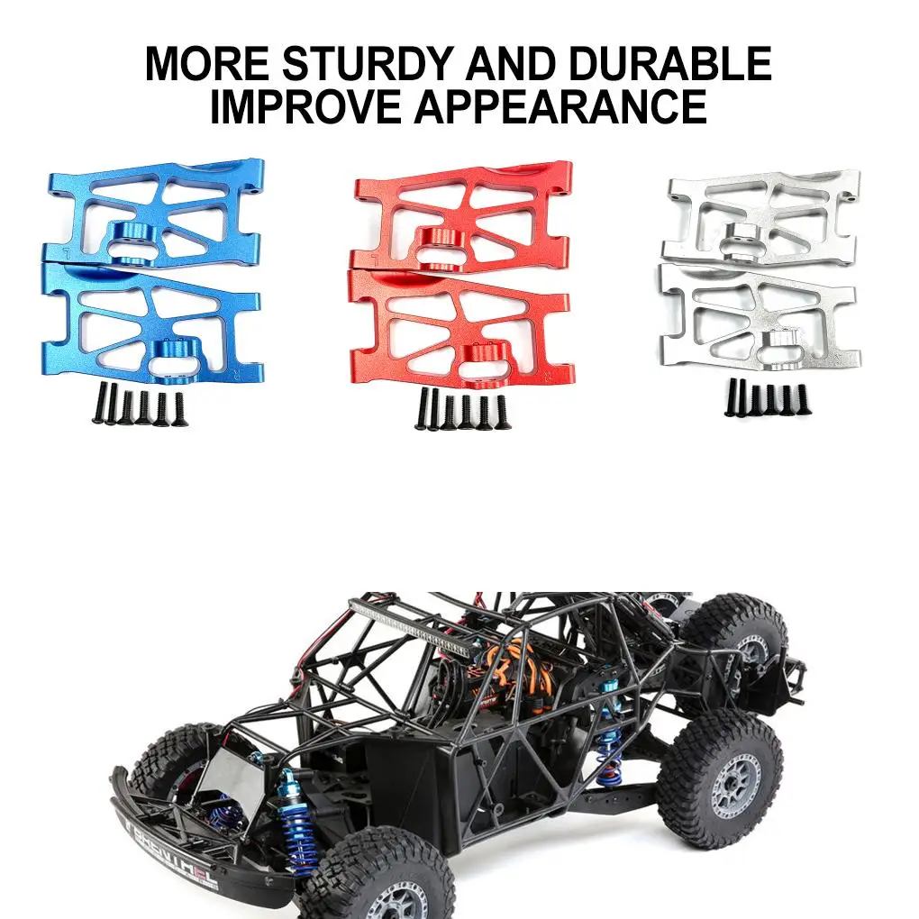RCGOFOLLOW 1/10 Aluminiumlegierung Verbesserter vorderer unterer Aufhängungsarm Rc vorderer unterer Aufhängungsarm für LOSI Baja Rey 4WD Silber