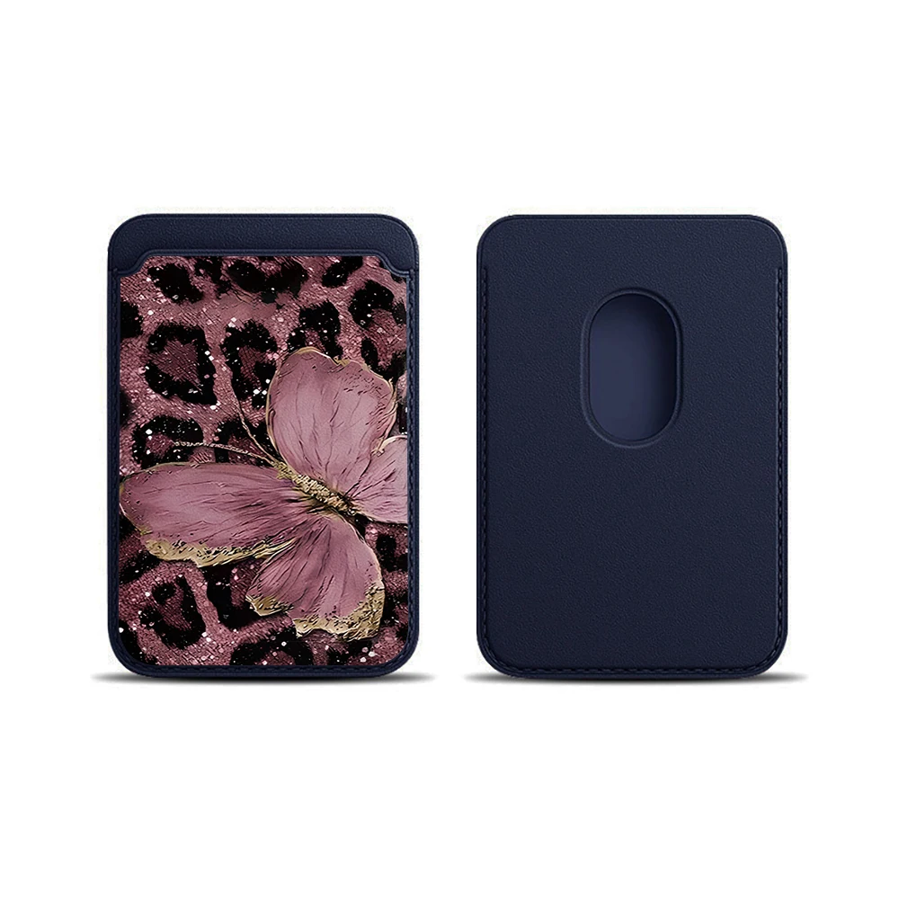 Leoparden-Schmetterling Leder-Kartenetui Handyhülle Kartenhalter für Magnetische Hülle Geeignet für alle iPhones mit Magsafe-Kartenfunktion – Detail 15