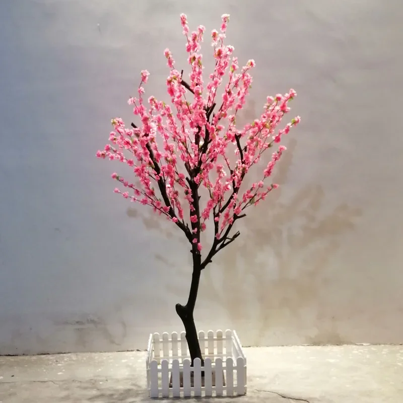 Simulation of Cherry Tree Interior Decoration Flower Tree Living Room Plants Potted Large Home Peach Blossoms