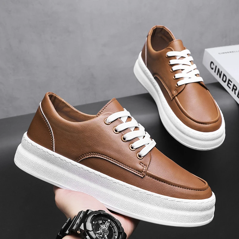 Autumn Men Shoes Hot Style Thick Sole Heightening White Shoes Men Versatile New Sports Casual Sneakers