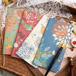 24 Sheets Korean Stationery Flowers and Birds Notebook Writing Diary Book Student Stationery School Office Supply Muji Planner